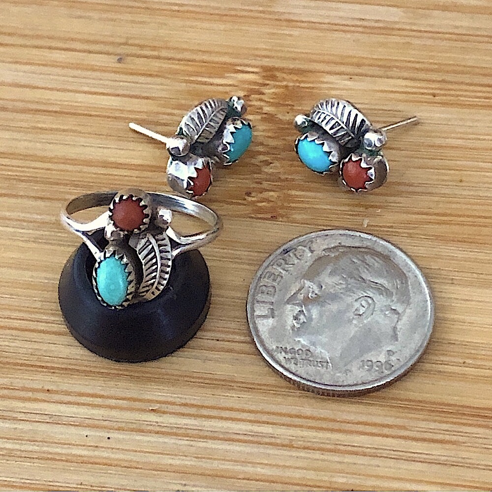 $68  Rare  Baby or Child's Estate 3 Piece Set   Most Likely Navajo  Sterling
